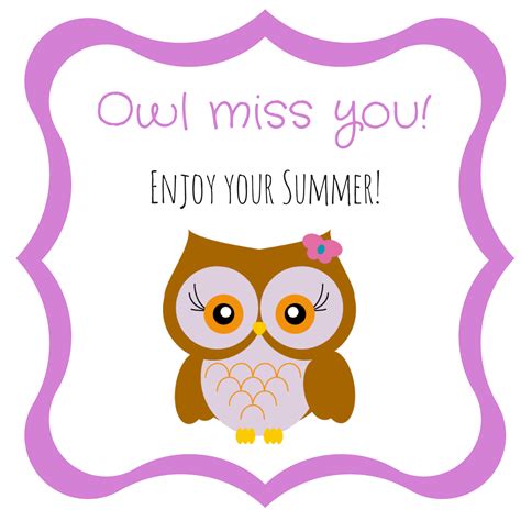 Owl Miss You Printable